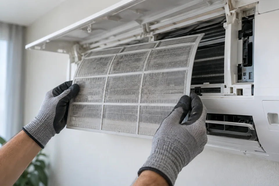 Limpieza del filtro de una unidad interior de aire acondicionado